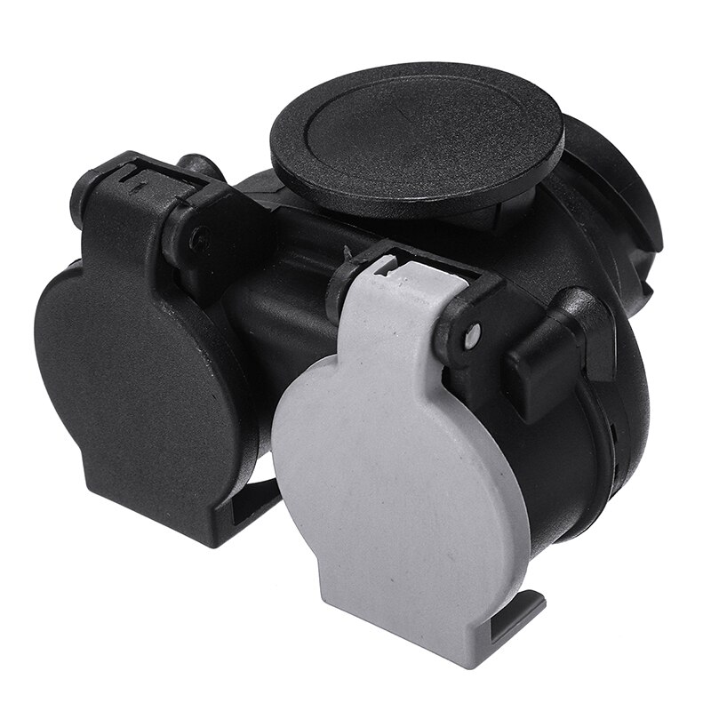 Mayitr 1pc 12V 13Pin To 2 Twin 7Pin Trailer Light Board Conversion Adapter Socket Plug Caravan Van Towing