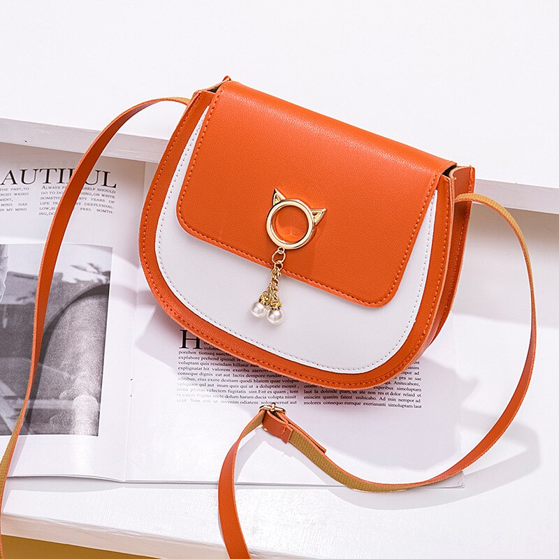 Dames handtas versie van de casual kleine contrasterende kleur persoonlijkheid dames handtas schouder diagonaal crossbody tas: Oranje