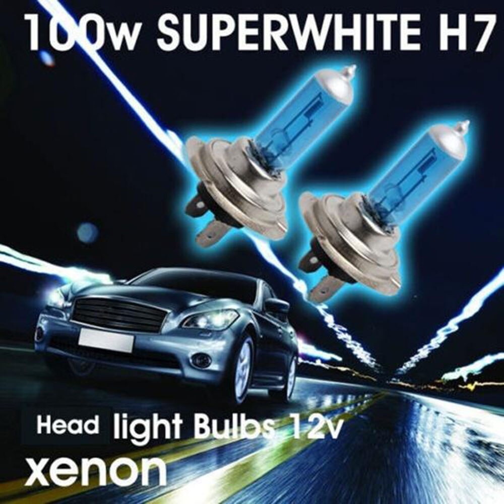 H7 100w 12v xenon gass halogen frontlykt hvit bil lys lampe pærer høy effekt bil frontlykter lampe bil lyskilde parkering