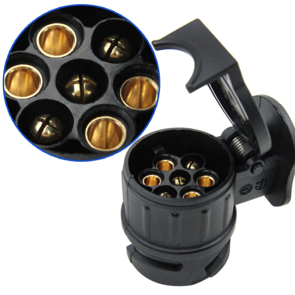 TIRO 13 To 7 Pin Trailer Adapter Black frosted materials Trailer Wiring Connector 12V Towbar Towing Plug N T22775a