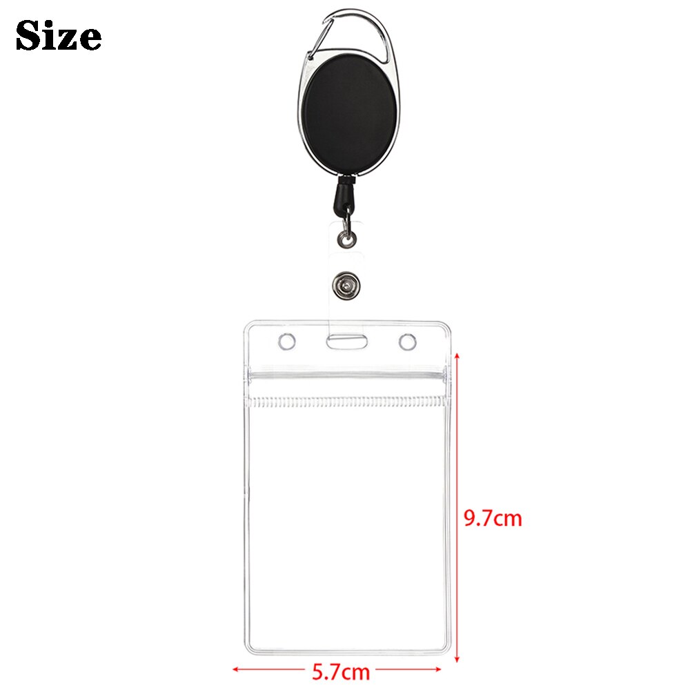 Credit Card Case Women Men Retractable Pull Badge Holders with Reel Clip and Clear ID Card Holder