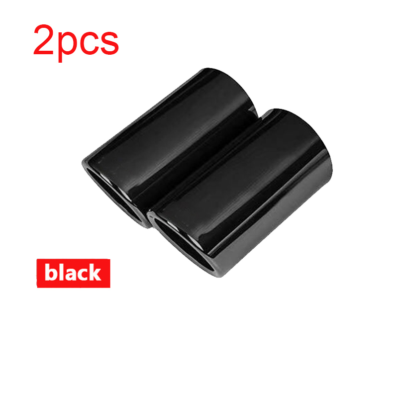 Para Volkswagen Tiguan 2 exclusivo coche estilo 'silenciador de escape de acero punta tubo de cola Trim Auto accesorios 1,4 T: 2 PCS BLACK
