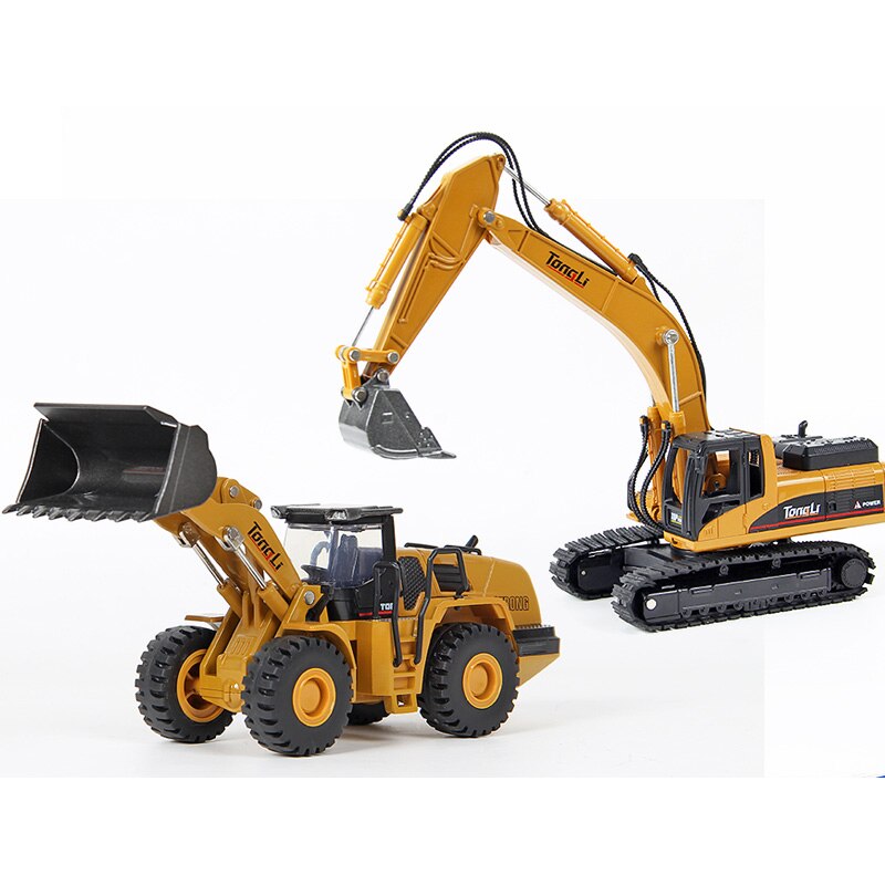 In Lega di alta Simulazione Giocattoli 1:50 Bilancia Die-cast Modello Idraulico Navvy Loader Bulldozer Ingegneria Macchina di Costruzione I Regali Dei Ragazzi: Excavator Loader