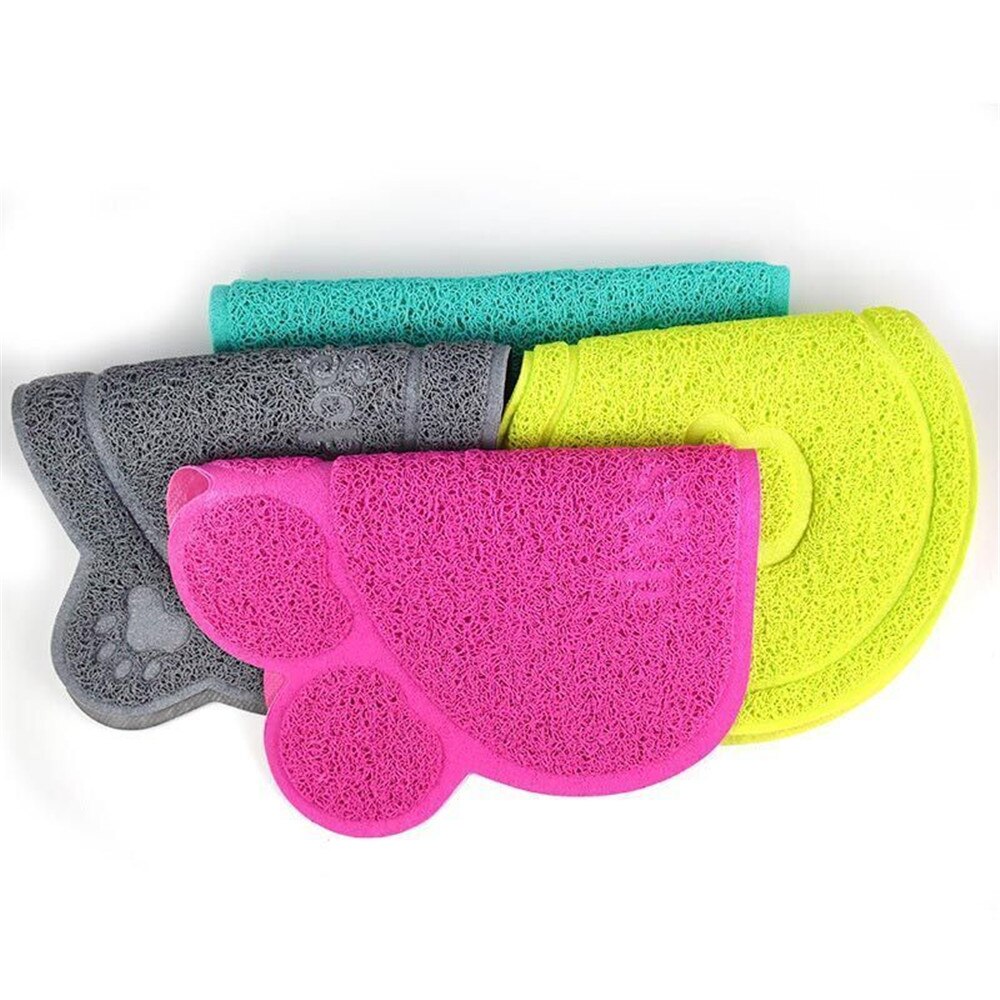 1 stücke Haustier Hund Welpen Katze Fütterung matt Pad Nette PVC Bett Schüssel Schüssel Lebensmittel Futter Platzierung Katze Wc matt
