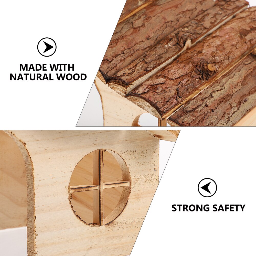 Small Animal Wood House for Hamster Gerbil Sugar Glider Hedgehog Guinea