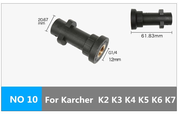 Lave-auto lance de mousse de neige e adaptateur générateur de mousse pour Karcher Lavor Nilfisk Bosch Stihl nettoyeur haute pression outil de nettoyage de voiture: Black