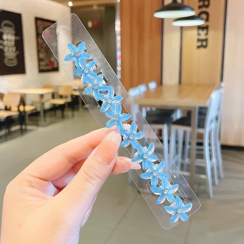 10PCS Flower Princess Girls Lovely Hair Buckle Hairpins Children Headwear Hairgrip Hair Clips Hair Accessories: green