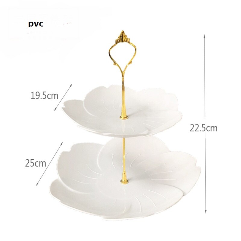 Tier Stainless Steel Cake Stand Afternoon Tea Wedding Plates Party Tableware Bakeware Cake Shop Three Layer Cake Rack ZM915: 2 PVC layers