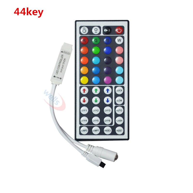 DC 12V 24V RGB led controller Mini 3key 10key 17key 24key 44key 5050 RGB SMD LED Strip light controller tape lamp led dimmer: Gray
