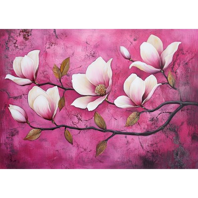 Photocustom 40 x 50cm bilde etter nummer blomster for maling på lerret håndlagde diy-sett for voksne tegning hjemdekorasjon: Lysegrå / 32 x 42cm