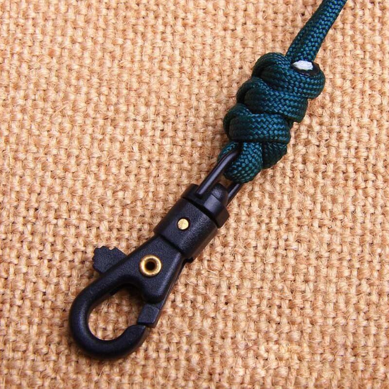 1pc håndlavede paracord lanyard nøglering til fløjter ledning nøgler id badge mobiltelefon klatring plastik klip hængende nakke reb lanyard: Blå
