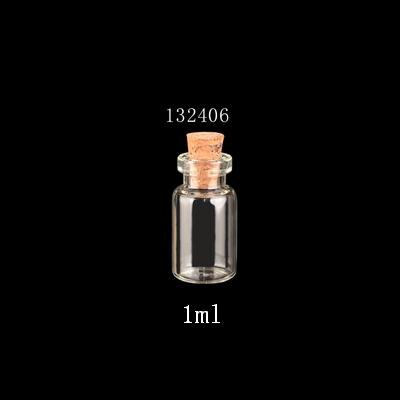 10 st/lot 13 x24 x 6mm 1ml tomma glasflaskor med kork genomskinliga glasburkar behållare flaskor som önskar flaskor hängen
