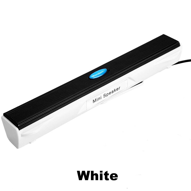 Portable USB Computer Speaker Stereo Music Player Amplifier plug-and-play Loudspeaker Soundbar For Desktop PC Notebook Laptop: white