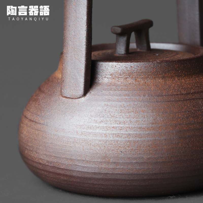 Japanese style teapot handmade retro stoneware Kungfu tea ceremony portable tea maker ceramic teapot tea set