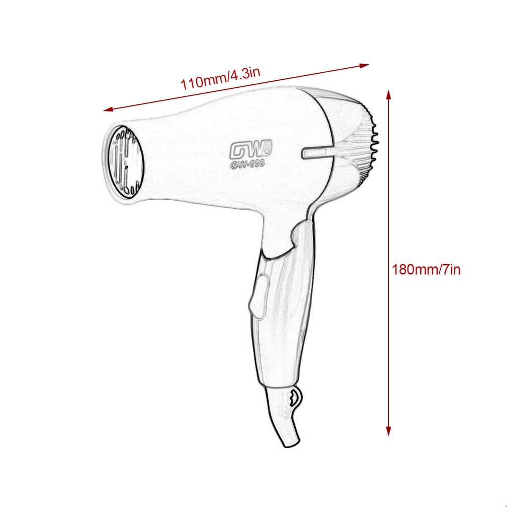 GW-686 1Pc Mini Portable sèche-cheveux pliant pliable Compact voyageur souffleur faible puissance école étudiants souffleur d'air