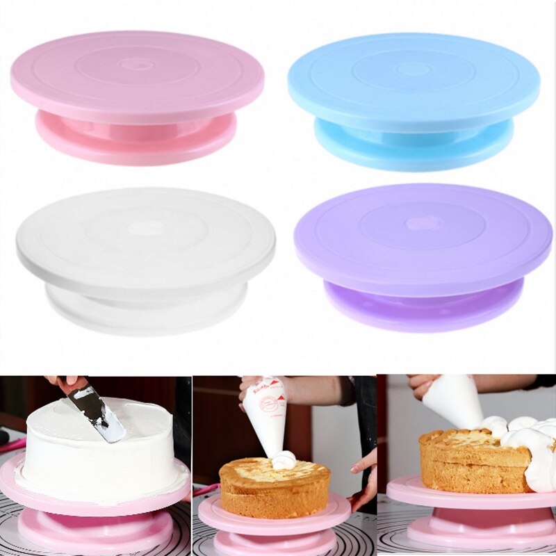 11w plastikowa taca obrotowa robić tortu robić pieczenia gramofon robić pieczenia ciast biała różowa niebieska fioletowa obrotowa patera na ciasto z pudełkiem przyrząd robić pieczenia