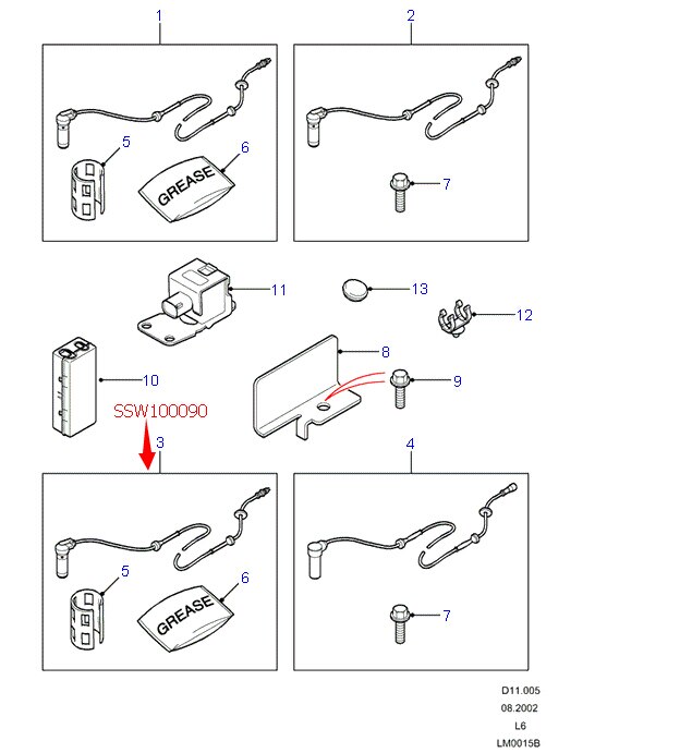 SSW100090 Auto ABS sensor for LR Freelander 1 1996-2006 rear car ABS sensor braking system aftermarket parts China good supplier