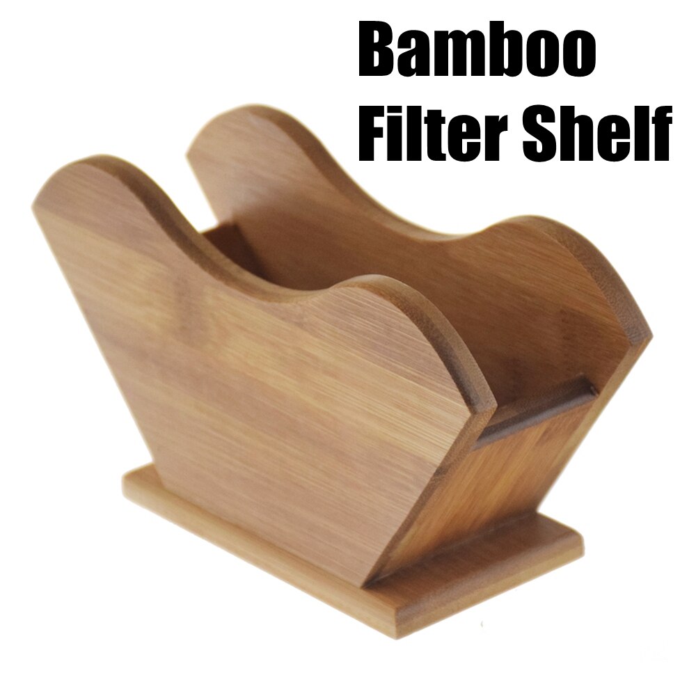V60 Barista Coffee Paper Filters Shelf Bamboo/Rosewood Filter Stand Espresso Coffee Maker: Bamboo