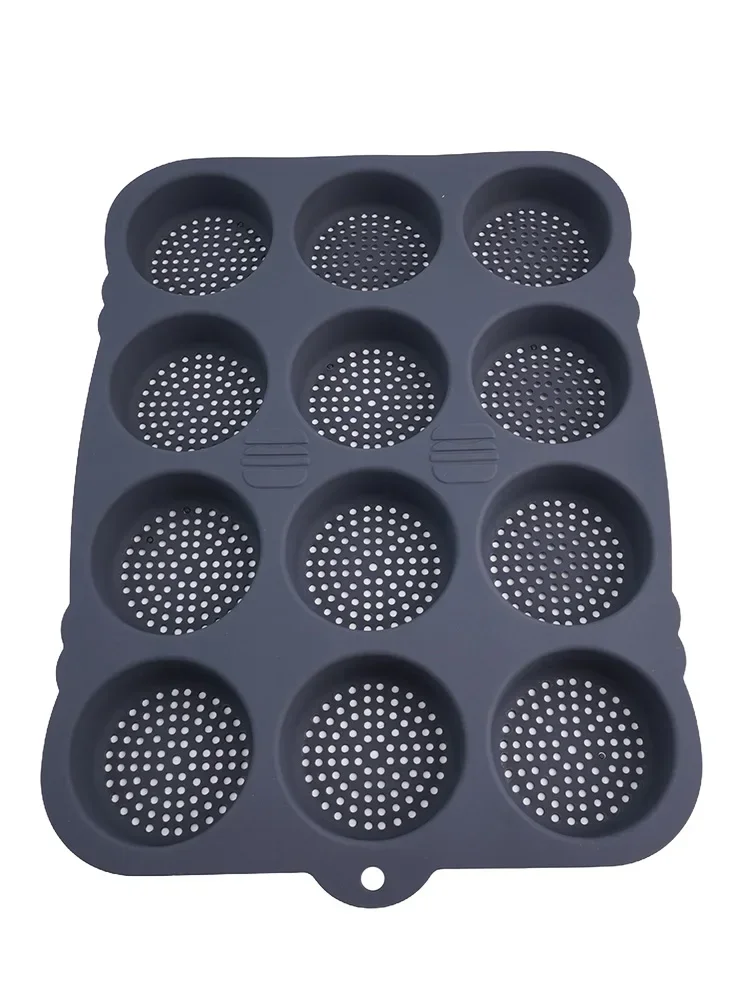 Silicone Hamburger Bun Baking Tray with 12 Cavity Nonstick for Making Perfectly Sized Burger Buns and Muffins