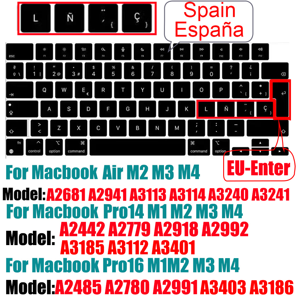 Kompatible Tastaturabdeckung für MacBook Luft 13,6 M2 M3 A3113 A2681 A3114 MacBook Profi 14 16 M1 A2442 A2485 A2779 A2780 mit berühren-Ich würde: Orange