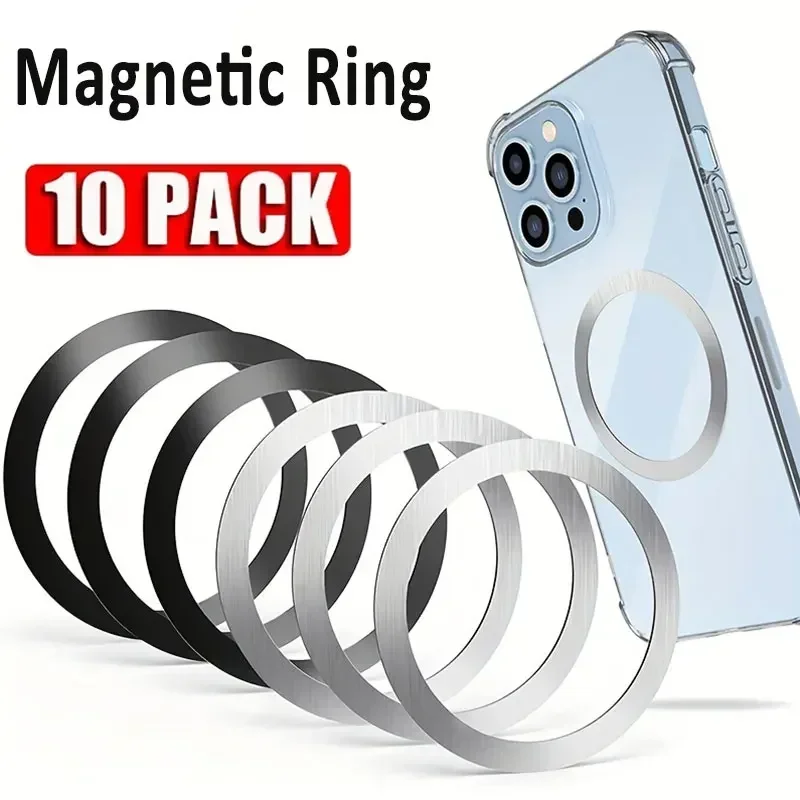 2024 Uniwersalny magnetyczny pierścień metalowy ze stali nierdzewnej do bezprzewodowej ładowarki Magsafe Naklejka z blachy żelaznej Magnes Uchwyt samochodowy na telefon