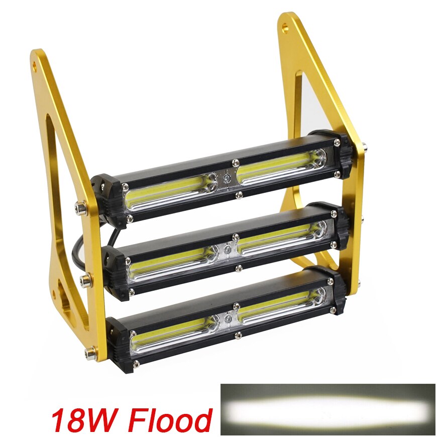 Moto Retro CG Led Motorcycle Front Fork Bracket MSX125 Headlight Universal for Honda Grom MSX125 125SF Fog Lamp Light: Flood 18w gold