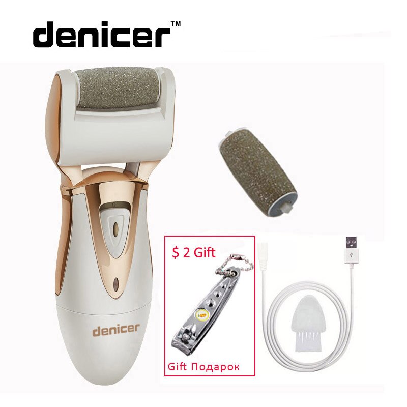 Denicer zagen elektrische pedicure exfoliator verwijderaar voetvijl eeltverwijderaar vijl voor voeten voet  + 1 extra rollerkop