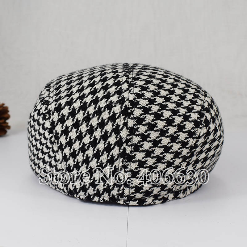 Hösten houndstooth pläd barn basker hattar baby boy visir kepsar tidnings hattar shxb 004