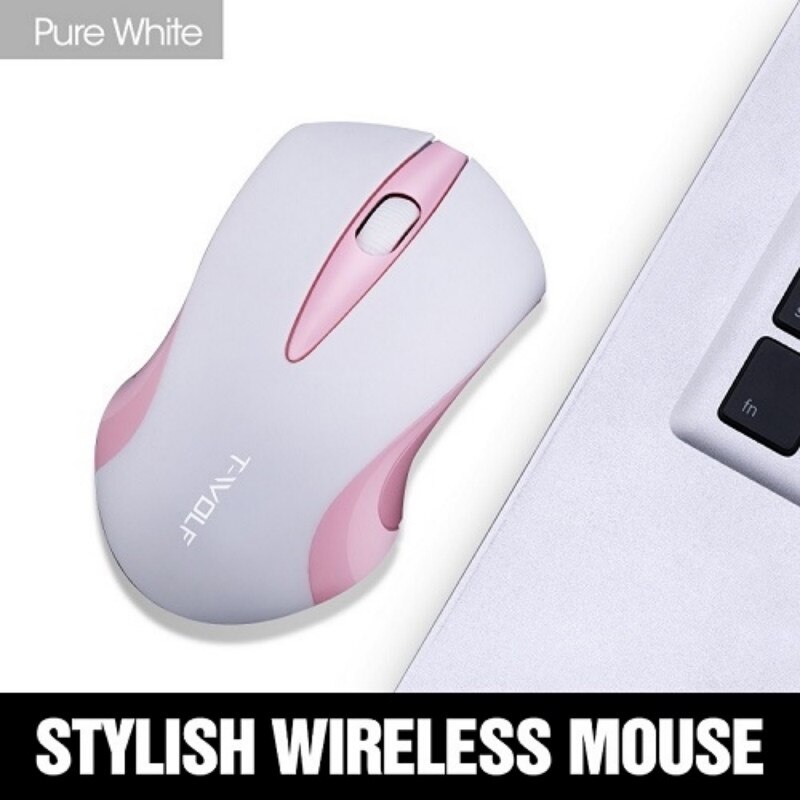 2.4GHz Wireless Ergonomics Mouse Gamer Game Wireless Mice With USB Receiver Mause For PC Gaming Laptops Computer Peripherals: White