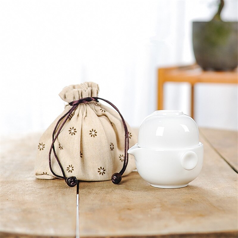 Conjuntos de utensílios de chá de cerâmica portátil para kung chá china bule com xícara de chá conjuntos de chá de viagem chaleira água escritório em casa drinkware gaiwan