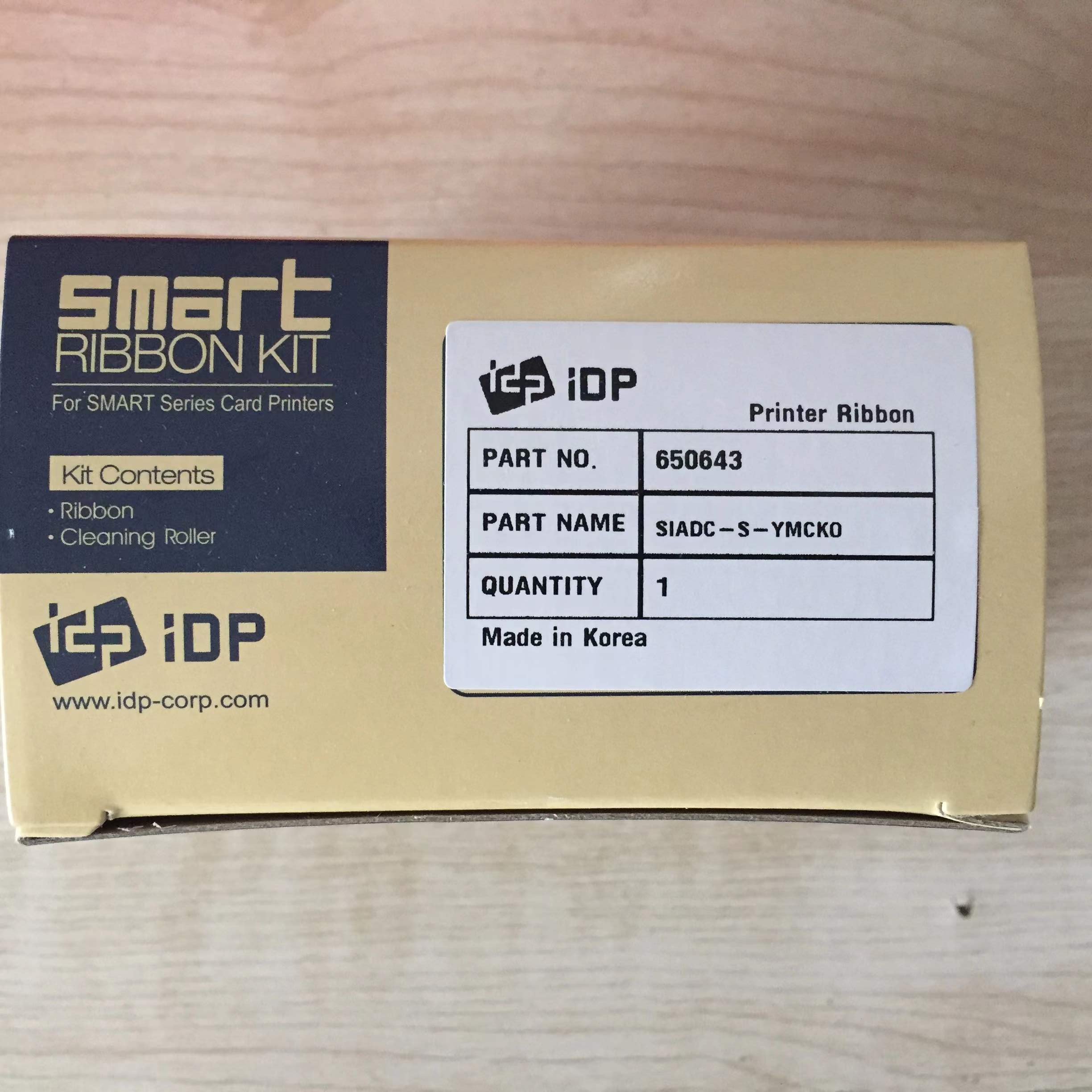 Originele idp Smart ID kaart printer 650643 kleur lint met een gratis cleaning kits compatibel 650634 SIADC-S-YMCKO