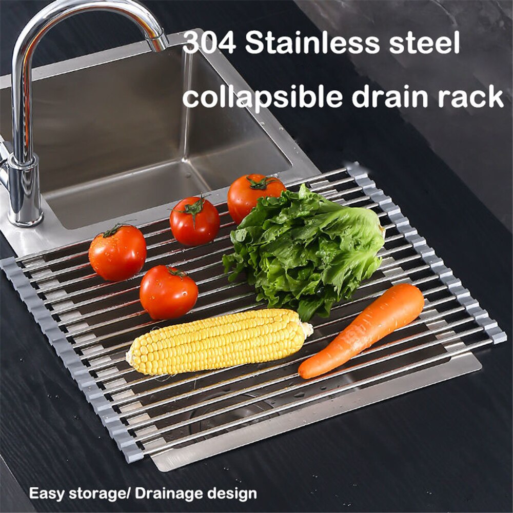 Roll Up Dish Drying Rack Foldable Over The Sink Ra... – Grandado