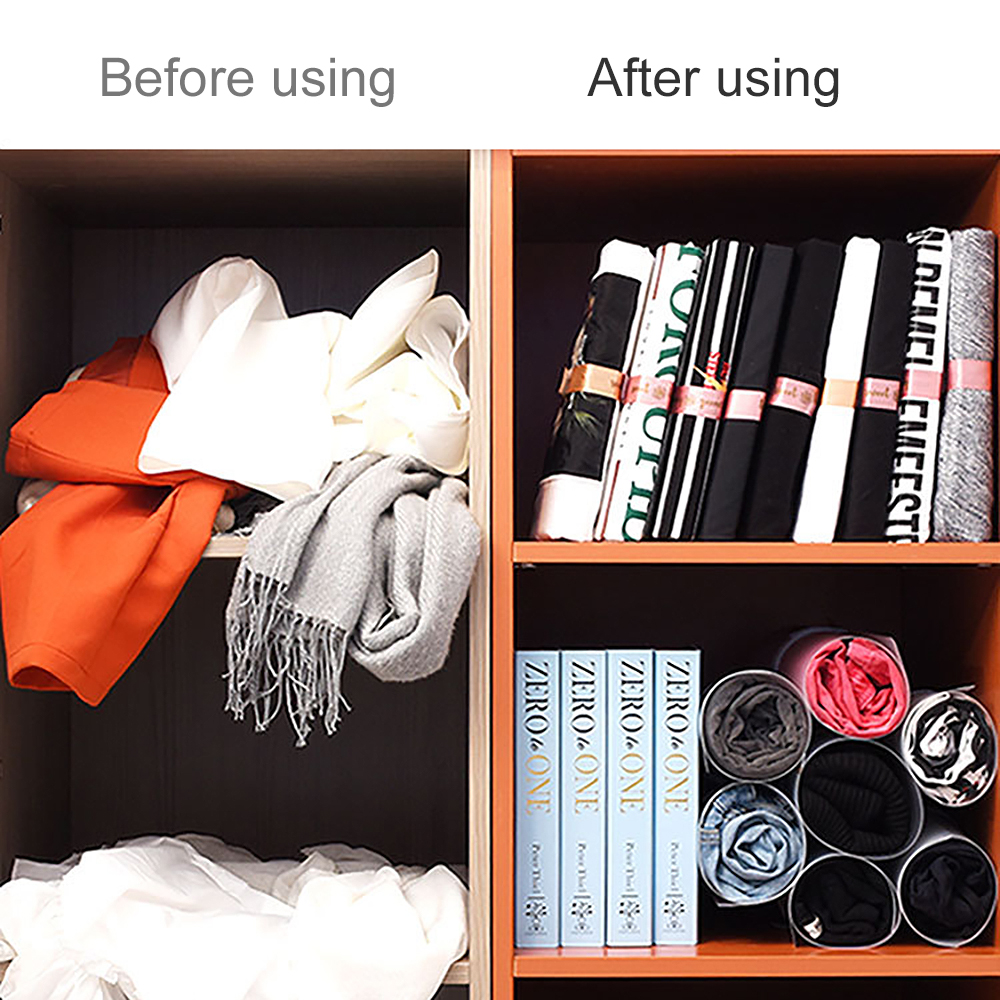 S/l kleding oprol organizer shirts truien lade tijdbesparende kleding opvouwbare plank garderobekast opbergruimte voor op reis huishoudelijke gereedschappen
