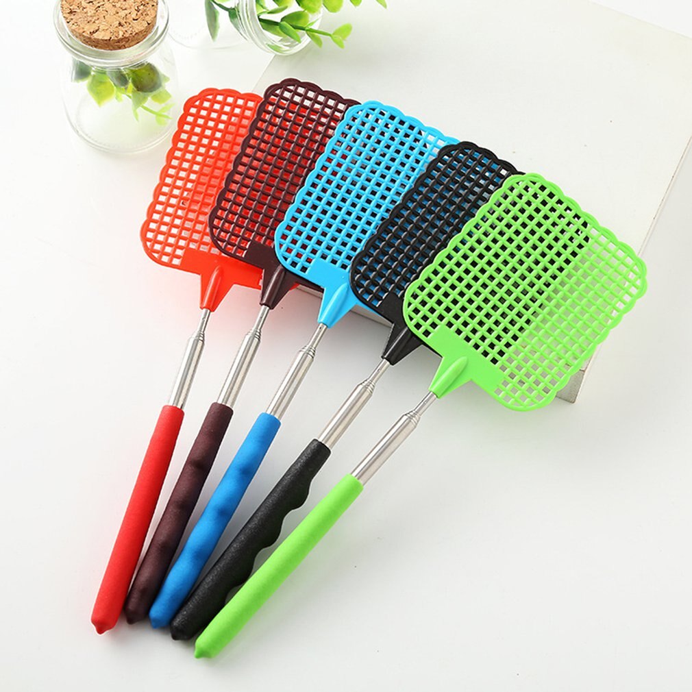 Vliegenmepper Doden Vliegen En Muggen Anti-Fly Plastic Vliegenmepper Intrekbare Zomer Muggen Killer Home Fly Artefact