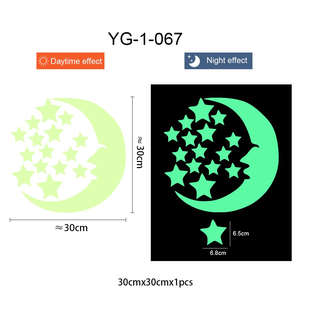 Glowing Moon Stars Wall Sticker Golw In The Dark Decor For Room Children's Room Nursery Wall Decals Peel &amp; Stick Vinyl Wallpaper
