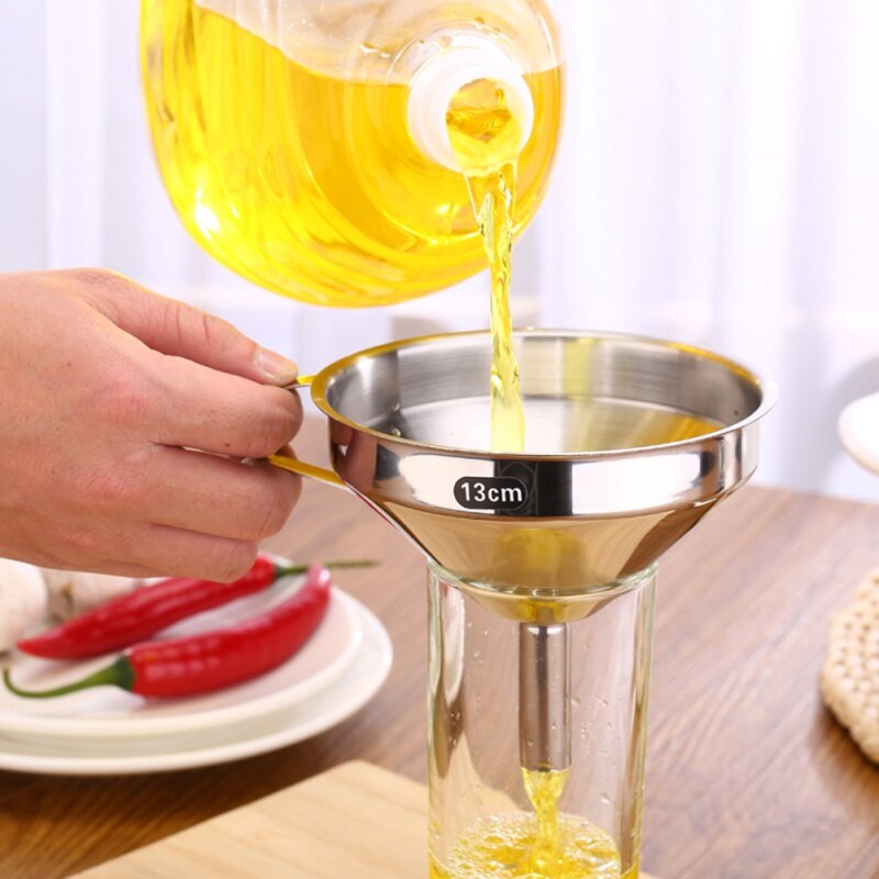 Funktionel rustfrit stål køkkenolie honningtragt vintragt kaffetragt til parfume flydende vandvin værktøjer