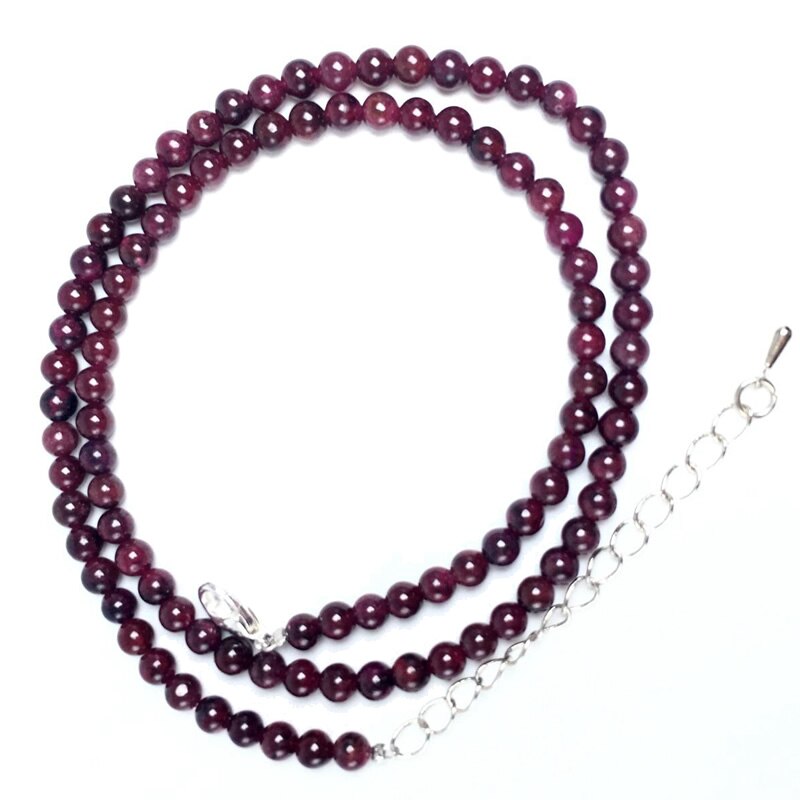 Natuurlijke 4Mm Crystal Quartz Toermalijn Lapis Lazuli Kralen Ketting Granaat Meerdere Kleuren Cadeaus Voor Meisjes Mode Armband Choker: Garnet