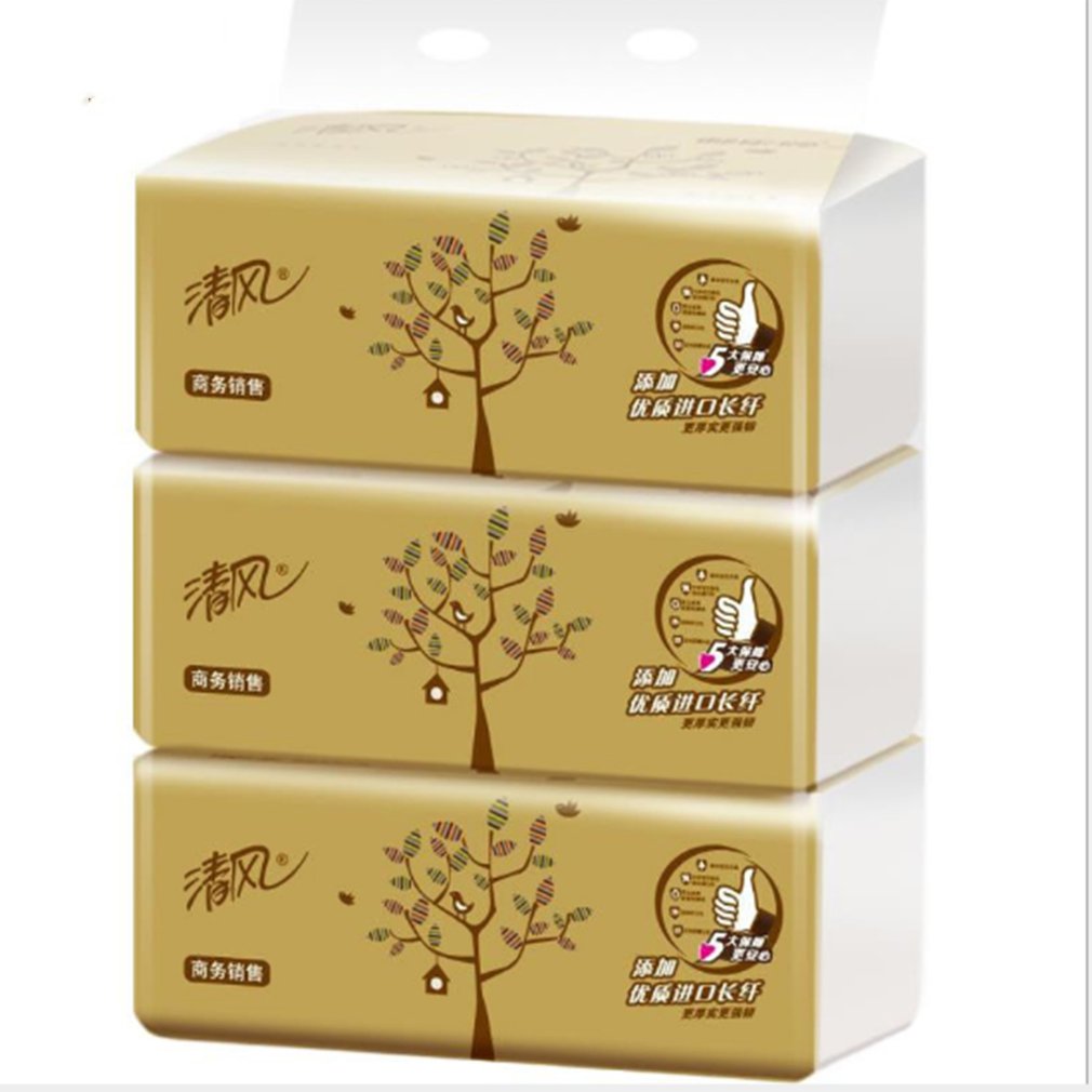 180 Pumping 2 Layers Pumping Paper Giveaway Tissue Paper Primary Wood Pulp Paper Household Toilet Paper 3 Rolls