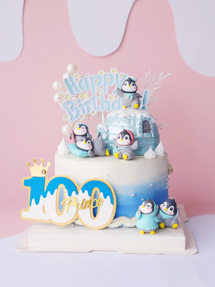 Sneeuwvlok pinguïns decoratie iglo jongen meisje ster taart toppers voor kinderen verjaardagsfeestje benodigdheden valentijn bakken zoet