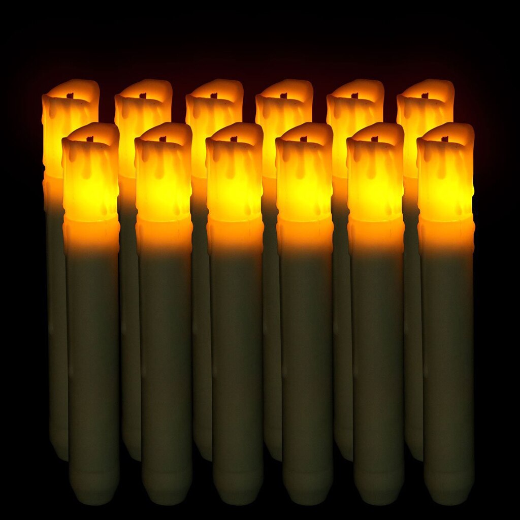 Baoblaze Various Tall Long Electric LED Candle Flameless Flickering Decorative Candle for Church Home Wedding Party Decor
