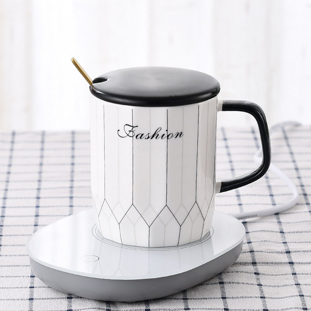 Varmemelk kaffekrus selskapet enhet kopp keramisk intelligent termostat kopp automatisk induksjonsisolasjon utgangspunkt kopp: Dalbane stripe kopp