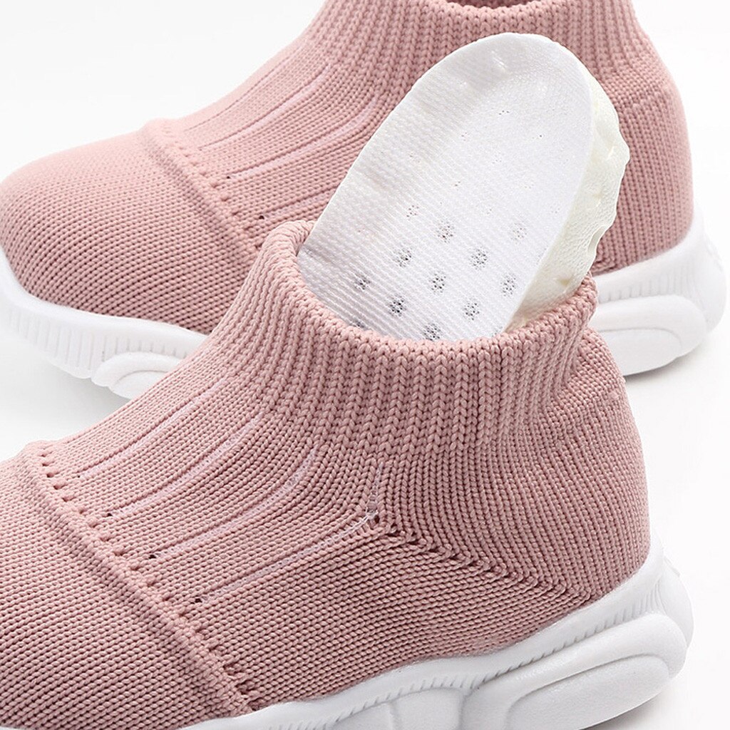 Baskets de Sport tricotées pour enfants, chaussures à mailles, chaussures pour bébé garçon et fille, tendance, automne-hiver, décontracté, # C