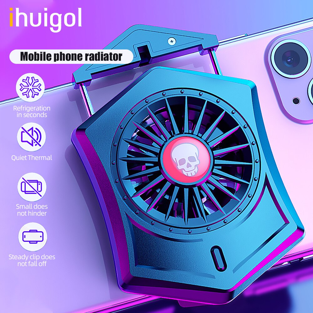 Ihuigol – refroidisseur de téléphone portable universel, support de dissipateur de chaleur, coussin de ventilateur de refroidissement pour iPhone 11 XS X 8 Samsung Xiaomi