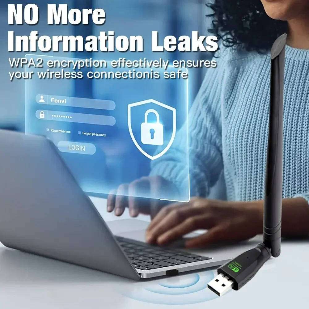 Adaptador usb wifi 6 ax286, dongle de placa de rede 2.4ghz 802.11ax, recepção de sinal de antena para laptop, windows 10/11, sem driver