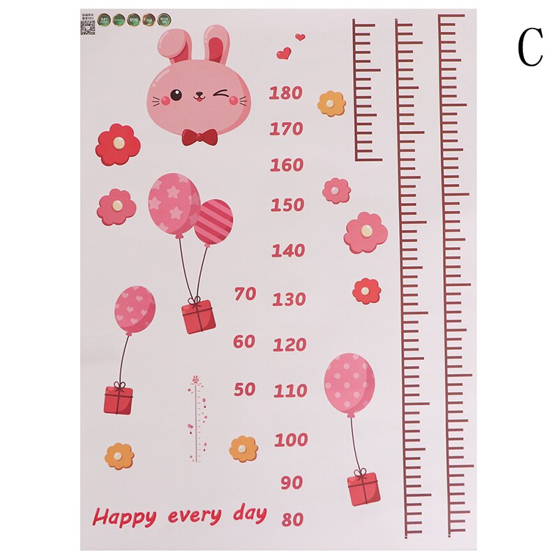 1PC Funny Cartoon Animal Music Child Growth Height Ruler Wall Sticker For Kids Room Bedroom Height Meter Stickers Room Decor: C
