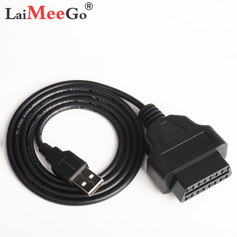 Car 16Pin OBD2 To USB Port Charger Adapter Cable Connector Diagnostic Tool Automobiles Cables Adapters &amp; Sockets