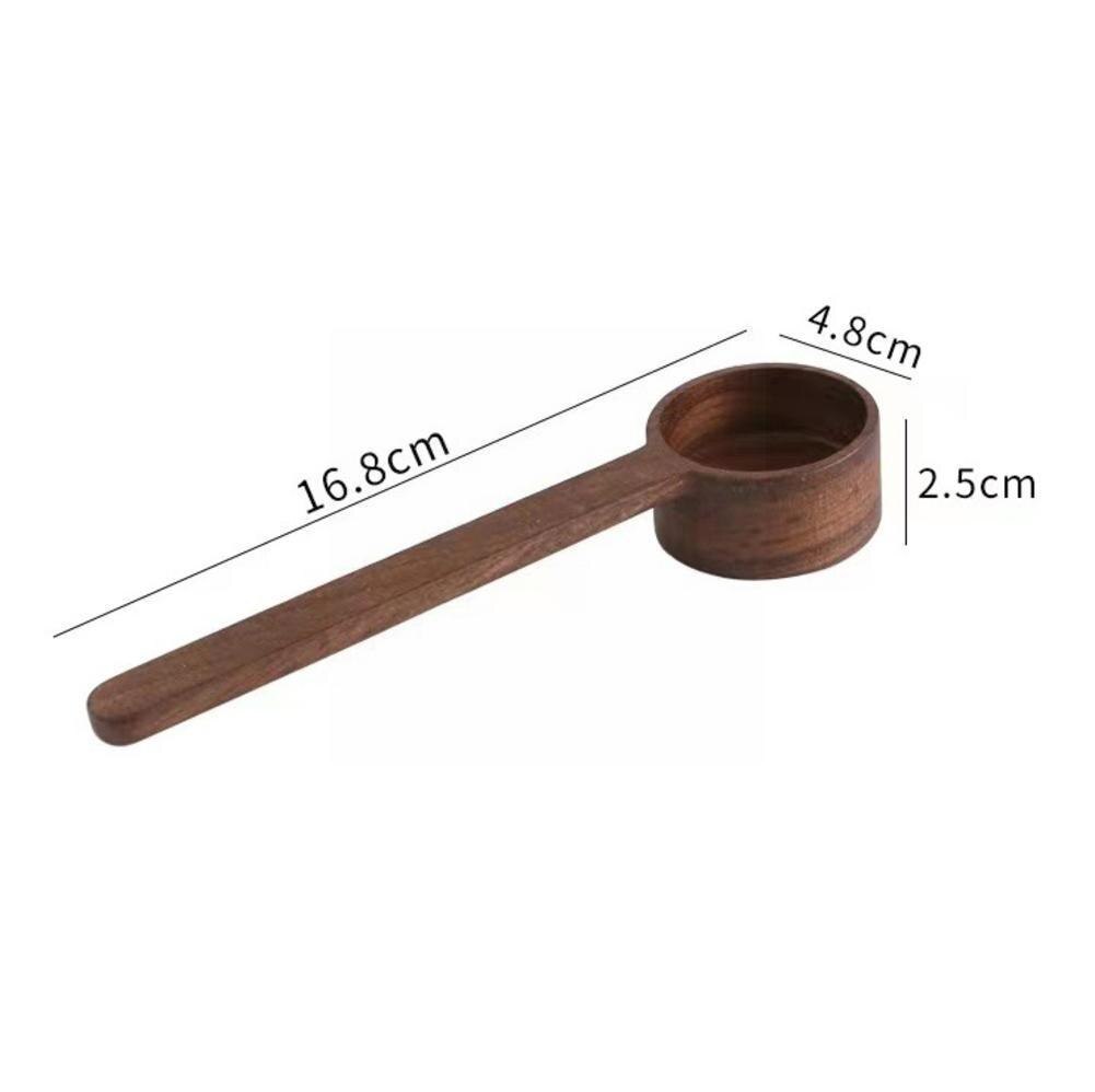 Baki Y9X3 cuillère à mesurer en hêtre noir, manche court en bois, Long outil de cuisine, ménage café assaisonnement cuillère Baki Y9X3