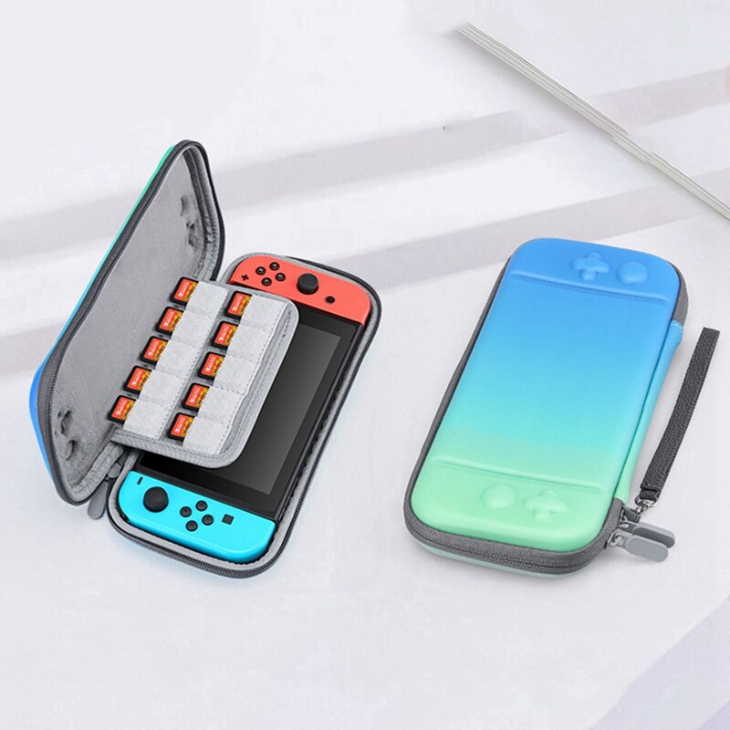 2x Gradiënt Handtas Voor Nintendo Switch Case Paars-Roze/Blauw Leuke Draagbare Cover Voor Nintendo Switch Opbergtas
