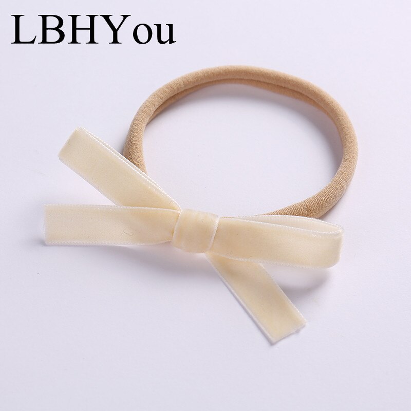 3pcs Sweet Flock Ribbion Bows Nylon Headbands,Super Soft Knotbow Soft Nylon Head Wraps,Newborn Baby Elastic Hairbands Head Wear: 1