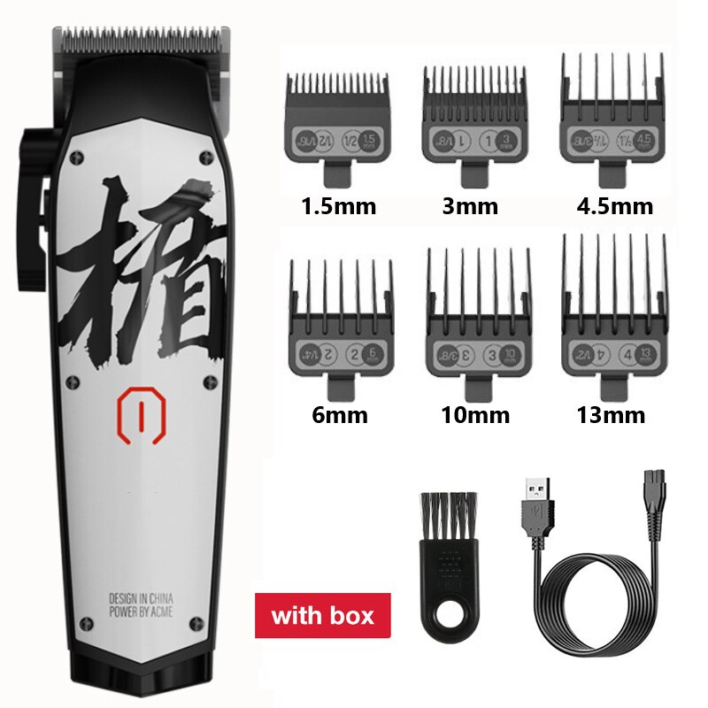 Madeshow – tondeuse à cheveux électrique professionnelle M10 + pour hommes, Machine de coupe de cheveux 7000 RPM, salon de coiffure, Rechargeable par USB: grey